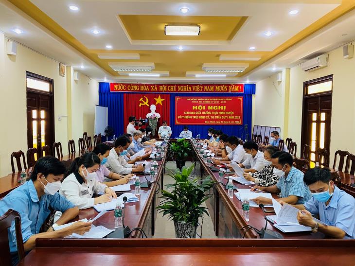 Hội đồng nhân dân huyện Châu Thành: Tổ chức Hội nghị giao ban giữa Thường trực Hội đồng nhân dân huyện, xã, thị trấn quý I năm 2022